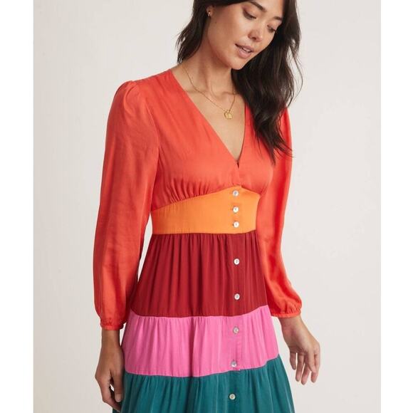 Marine Layer Maeve Colorblock Maxi Dress Size Small - Picture 4 of 13
